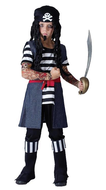 Tattooed Pirate Boy Fancy Dress Costume