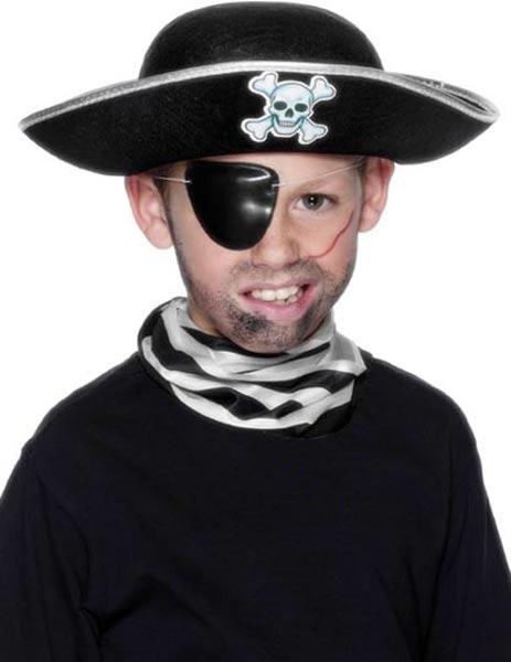 Children's Pirate Skull Hat by Smiffys 26270 available here at Karnival Costumes online party shop