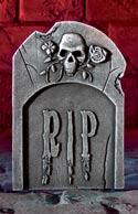 Gravestone with Skull and Roses - 38cm Halloween Props