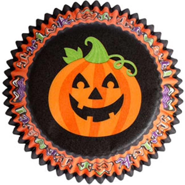 Pumpkin Cupcake Case Design by Amscan in pack of 75 available from Karnival Costumes