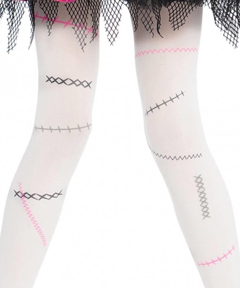 Girls Damaged Doll Costume 999686 detailing the included Leggings. Halloween costume from Karnival Costumes