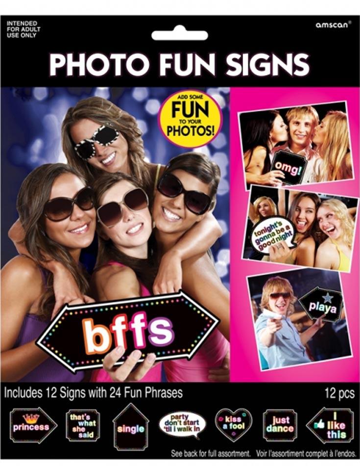 Photo Booth Fun Signs by Amscan 270099 available from Karnival Costumes online party shop
