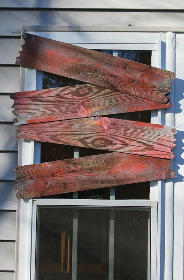 Haunted House Window Boards with bloody smear finish 91274 available here at Karnival Costumes online Halloween party shop