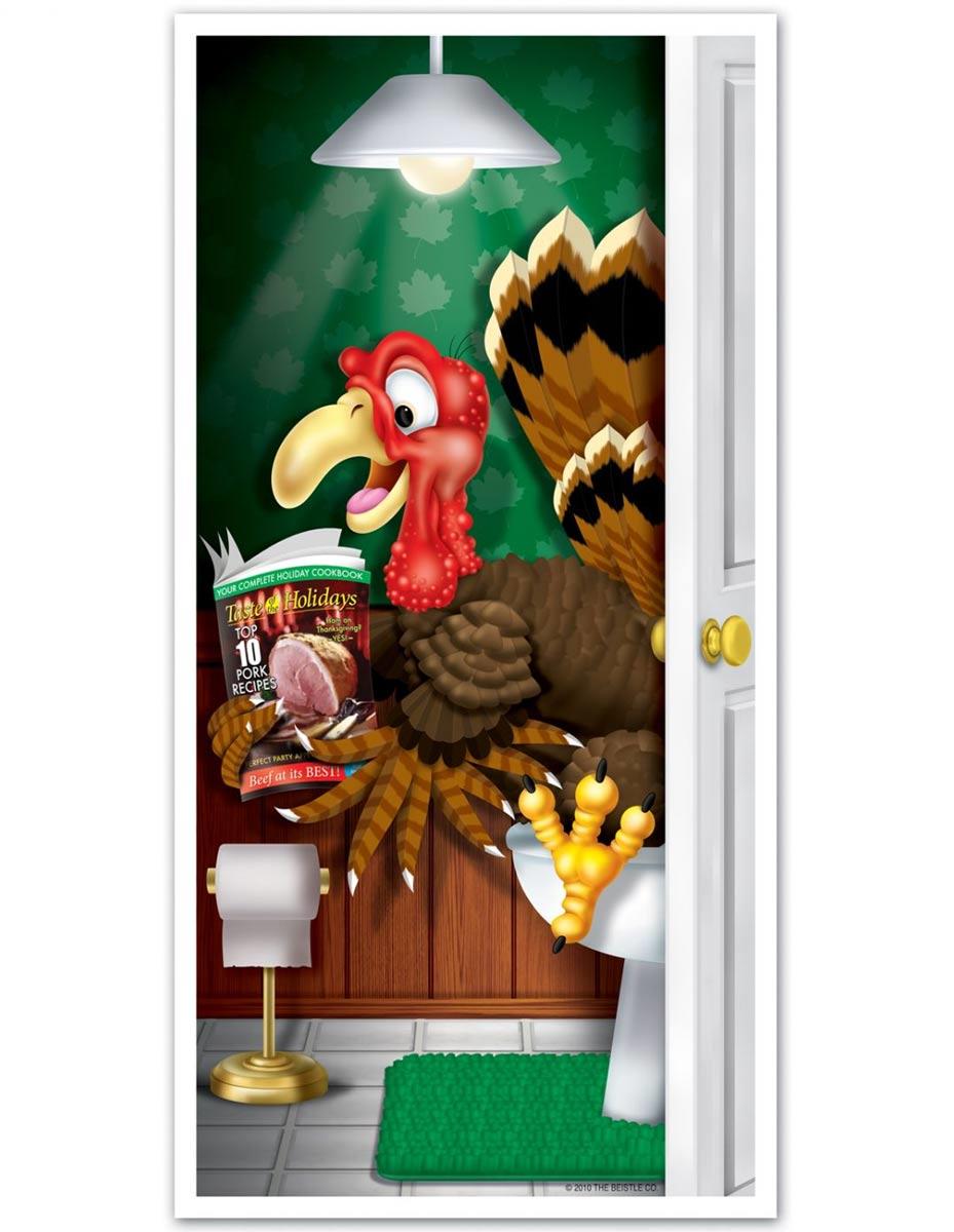 Turkey Door Cover Decoration Thanksgiving Christmas by Beistle 90011 available from a large collection of Thanksgiving party goods here at Karnival Costumes online party shop