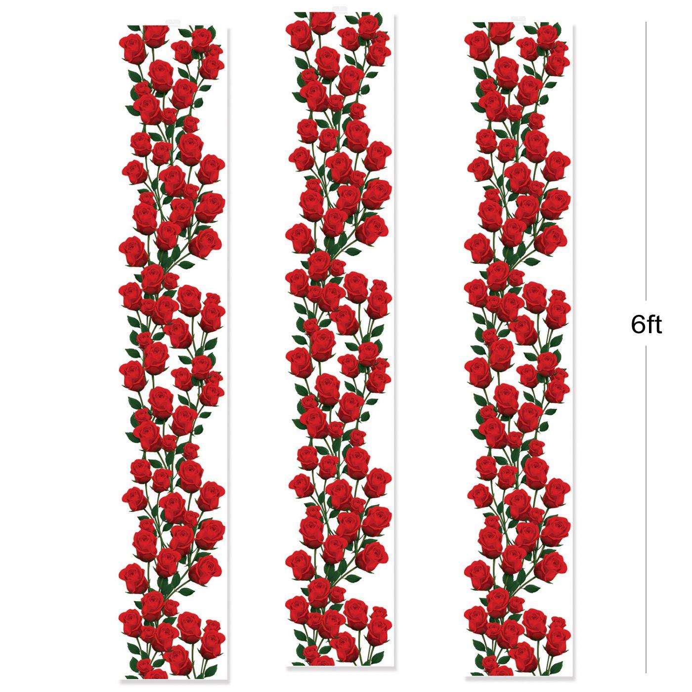 Hanging Red Rose Panel Decorations (3pcs) by Beistle 54967 available in the UK here at Karnival Costumes online party shop