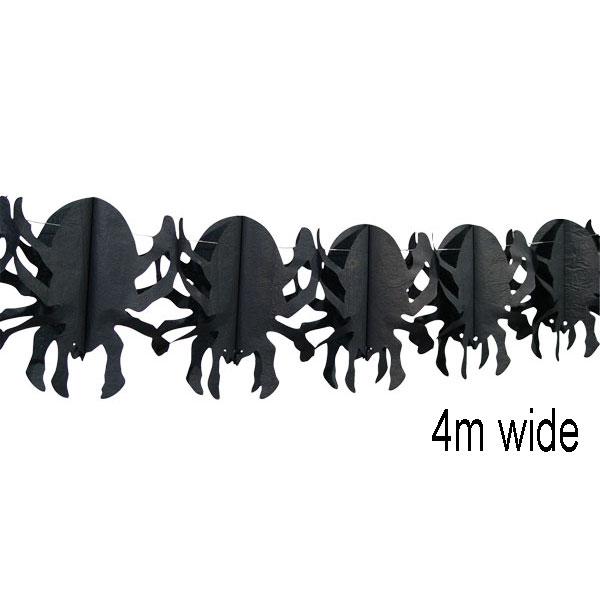 Spider Garland 4m in length by Palmer Agencies 5932 / 74561 available here at Karnival Costumes online party shop