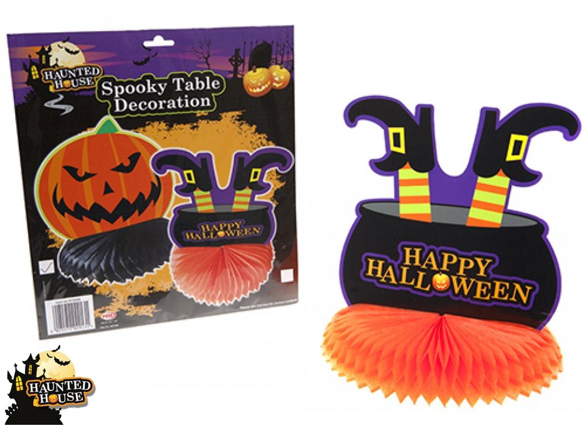 Halloween Honeycomb Table Centre 25CM in either pumpkin or cauldron design by PMS 975008 available here at Karnival Costumes online party shop
