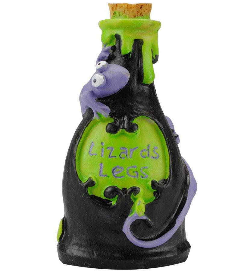 Family friendly Halloween Potion Bottle - Lizard's Legs from a set of three polyresin decorative bottles by PMS 976094 available here at Karnival Costumes online Halloween party shop