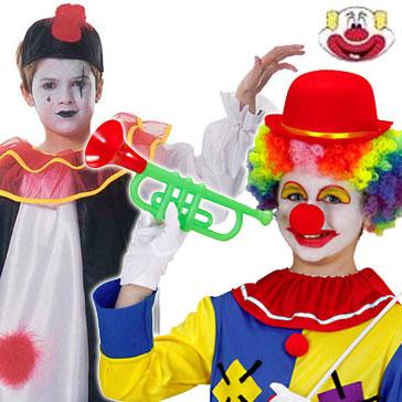 Childrens clown fancy dress costumes - entire range excluding horror - available here at Karnival Costumes online party shop