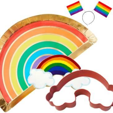Rainbow Pride party goods and tableware available here at Karnival Costumes online party shop