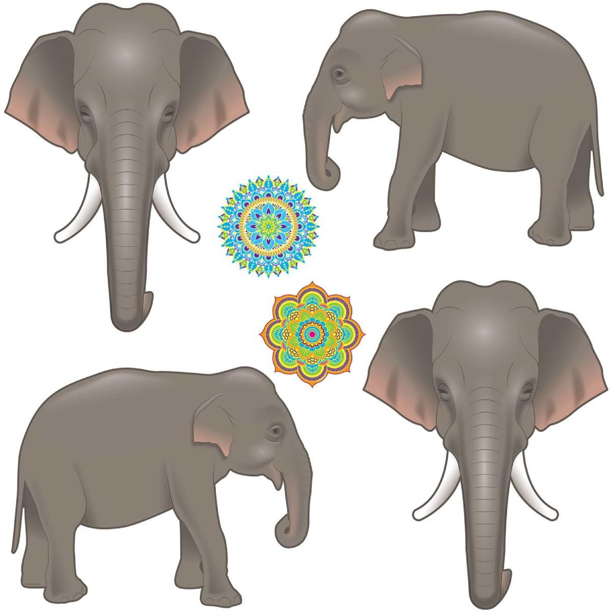 Safari elephant cutouts with mandalas by Beistle 53563 available here at Karnival Costumes online party shop