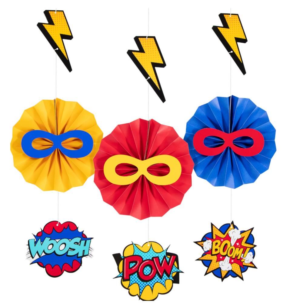 Superhero Party Hanging Decorations pk3 by Creative Converting 346421 available here at Karnival Costumes online party shop