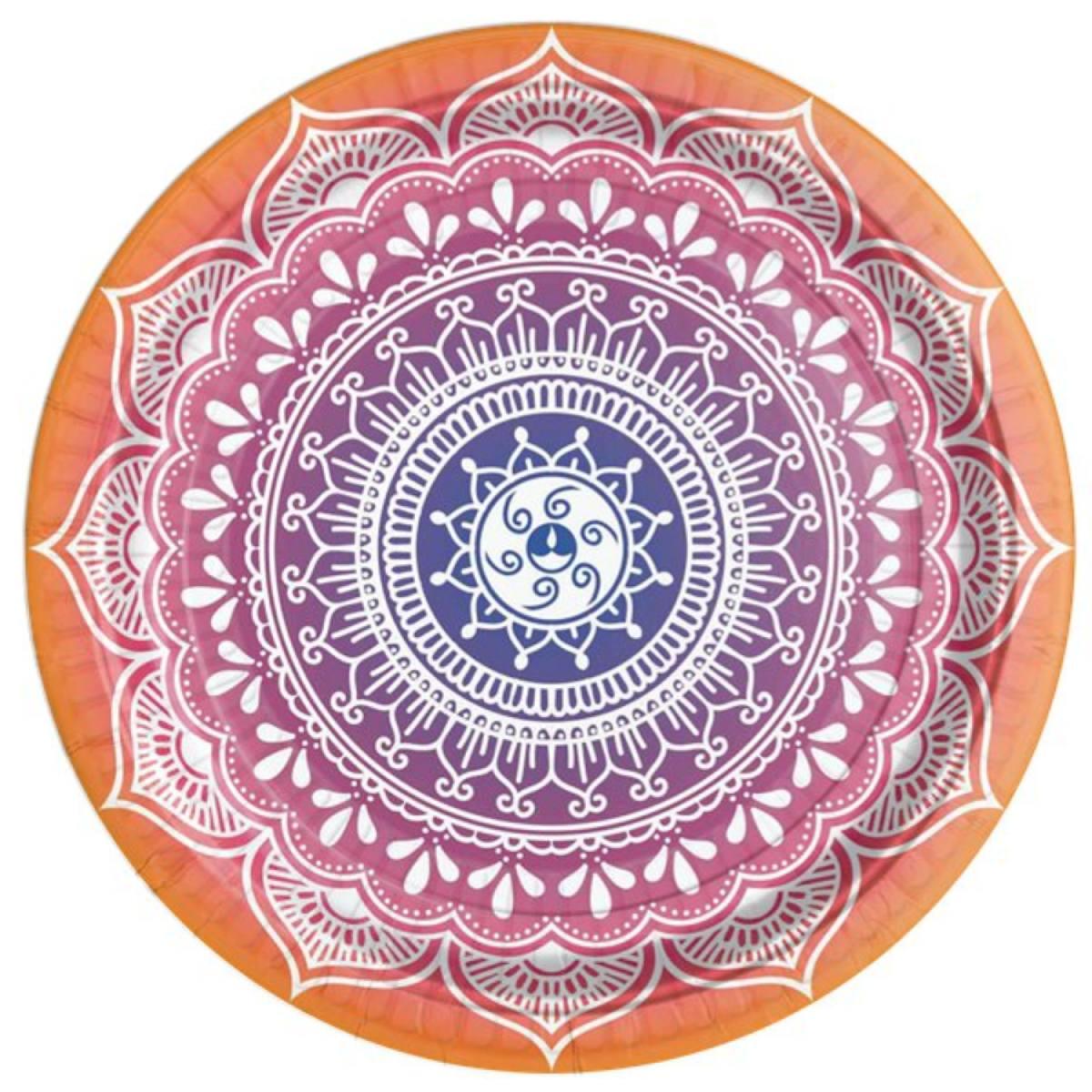 Design three from our pack of 8x Diwali Celebration 23cm Paper Plates in 3 Designs by Amscan 9914458 available here at Karnival Costumes online party shop