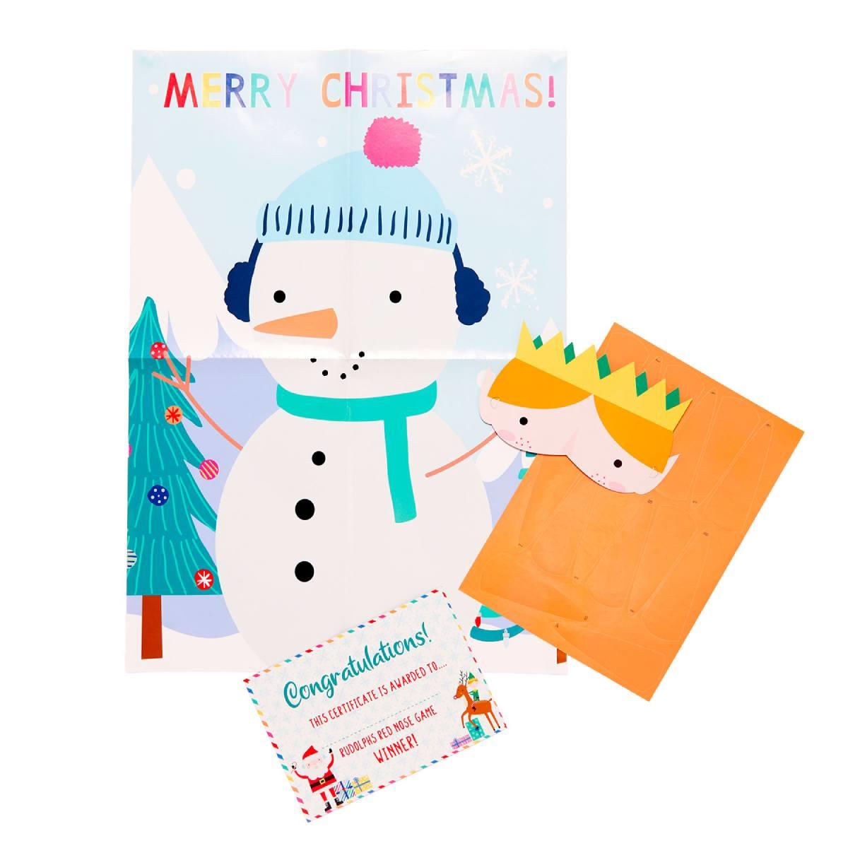 Pin the Nose on the Snowman Party Game by Amscan 9915276 available here at Karnival Costumes online Christmas party shop