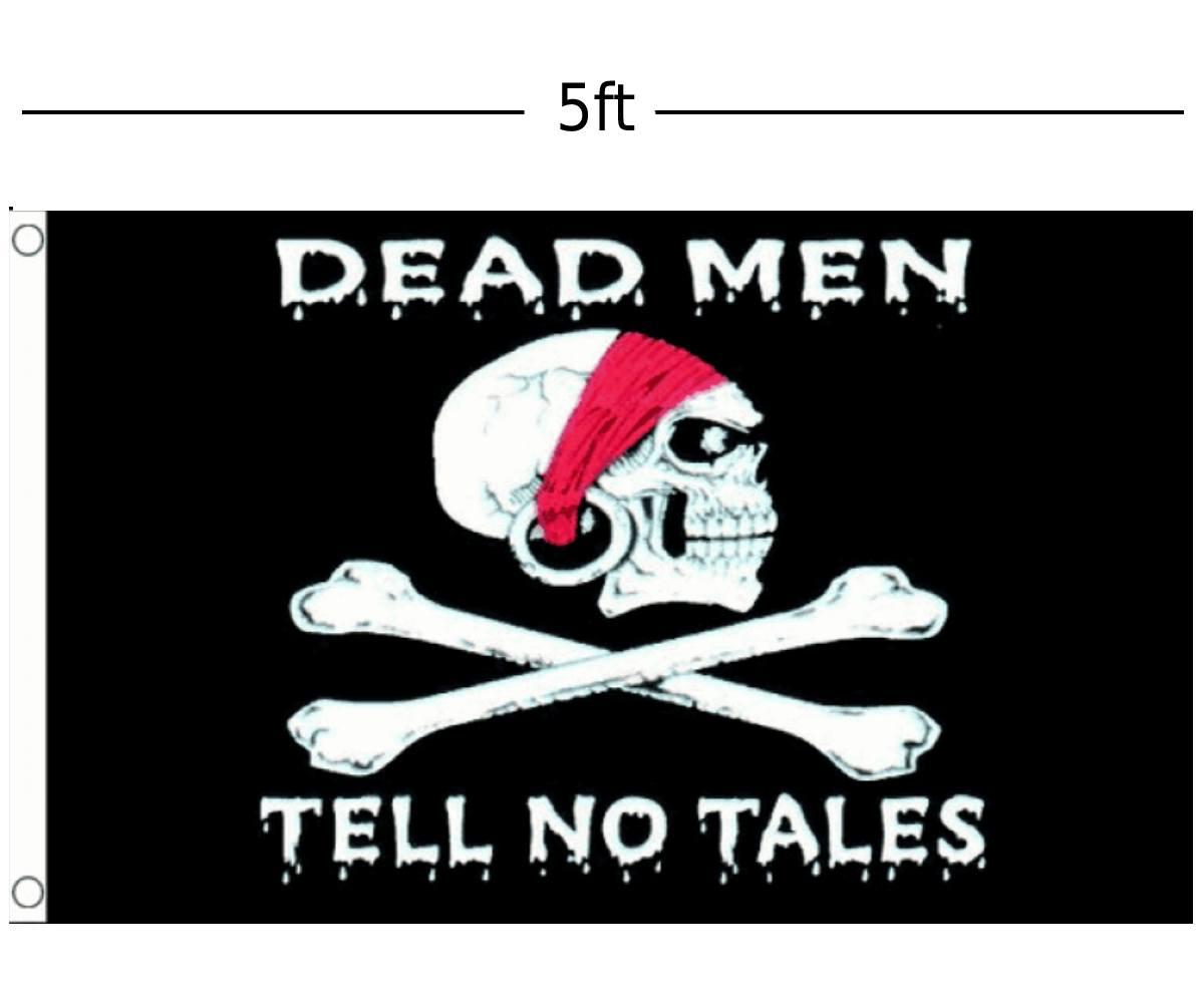 5ft x 3ft Dead Men Tell No Tales Pirate Flag PF03T available here at Karnival Costumes online party shop