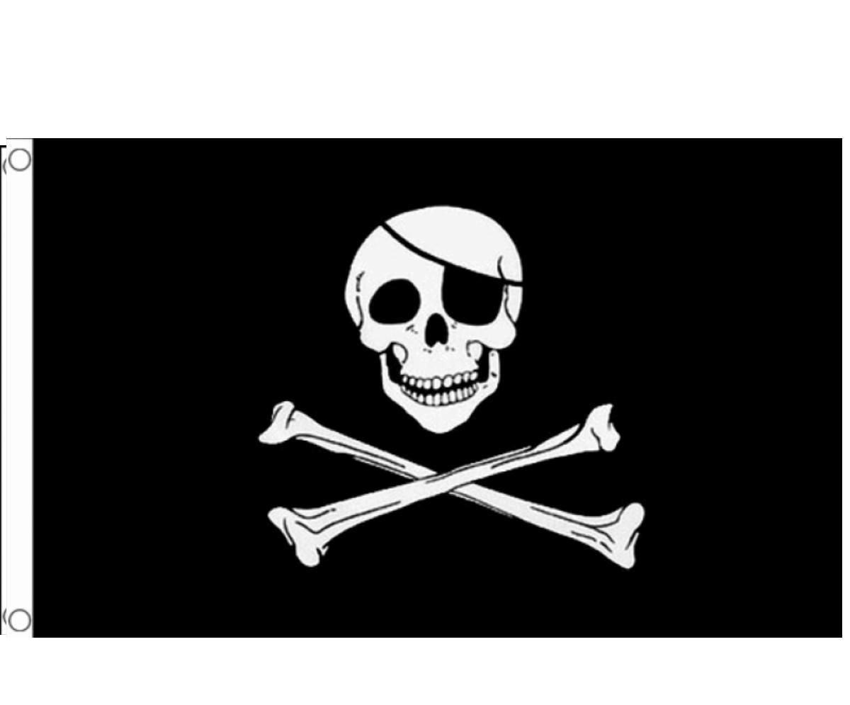 Skull and Crossed Bones Pirate Flag 5ft x 3ft PF01X available here at Karnival Costumes online party shop