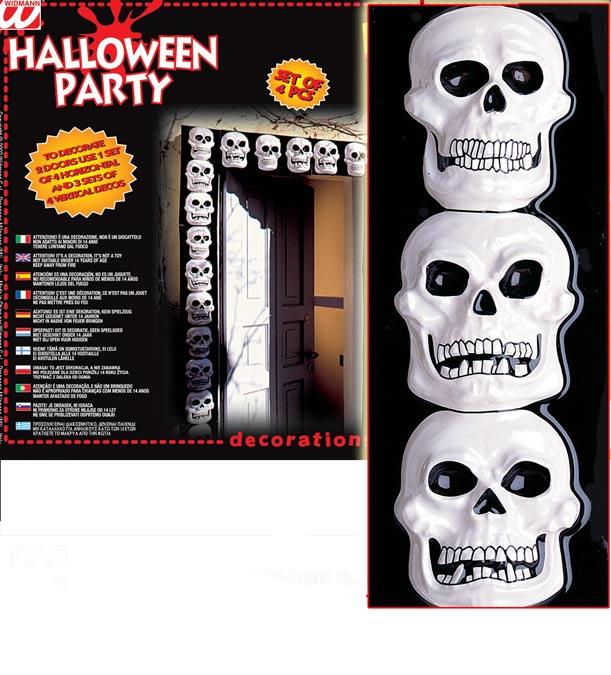 3D Skull Decoration - Pack of 4 Vertical Pieces