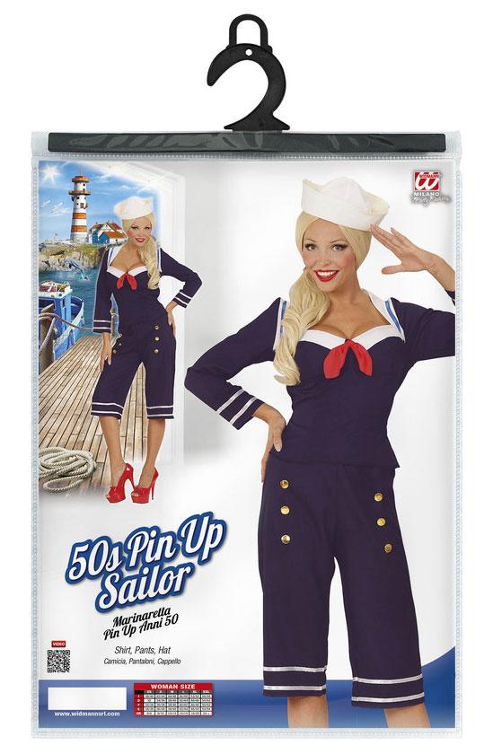 Pin Up Sailor Fancy Dress Costume by Widmann 0034 available here at Karnival Costumes online party shop
