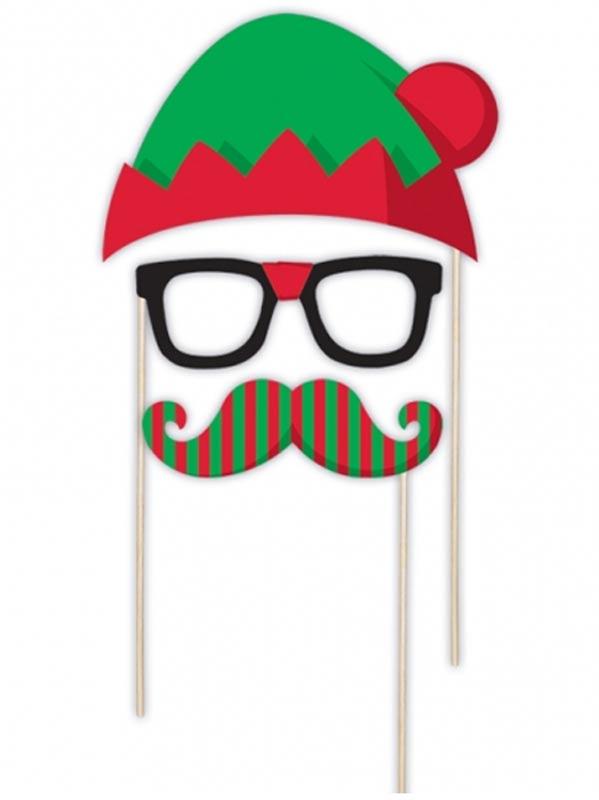 Christmas Photo Booth Kit Elf Elements by Amscan 395012 by Karnival Costumes