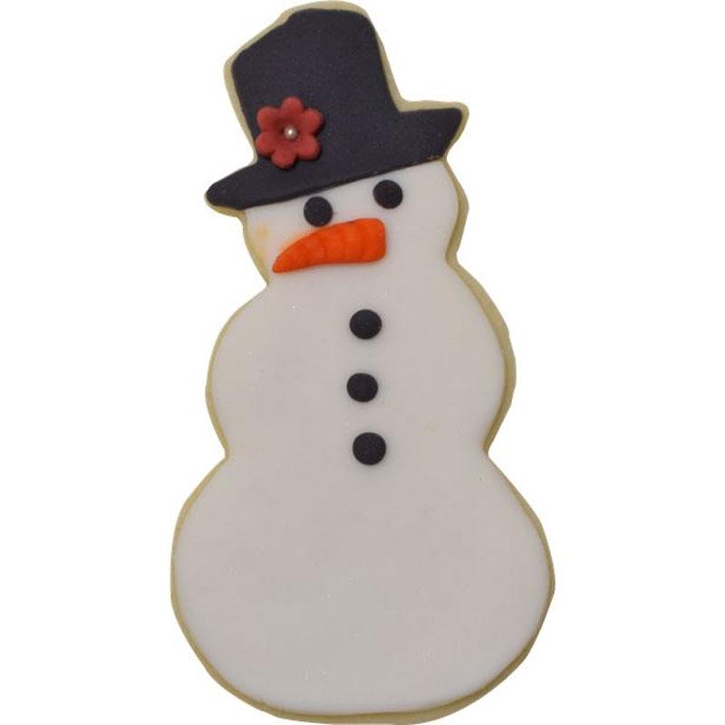 Close up of decorating idea for our Snowman Cookie Cutter K1250W by Anniversary House available here at Karnival Costumes online party shop