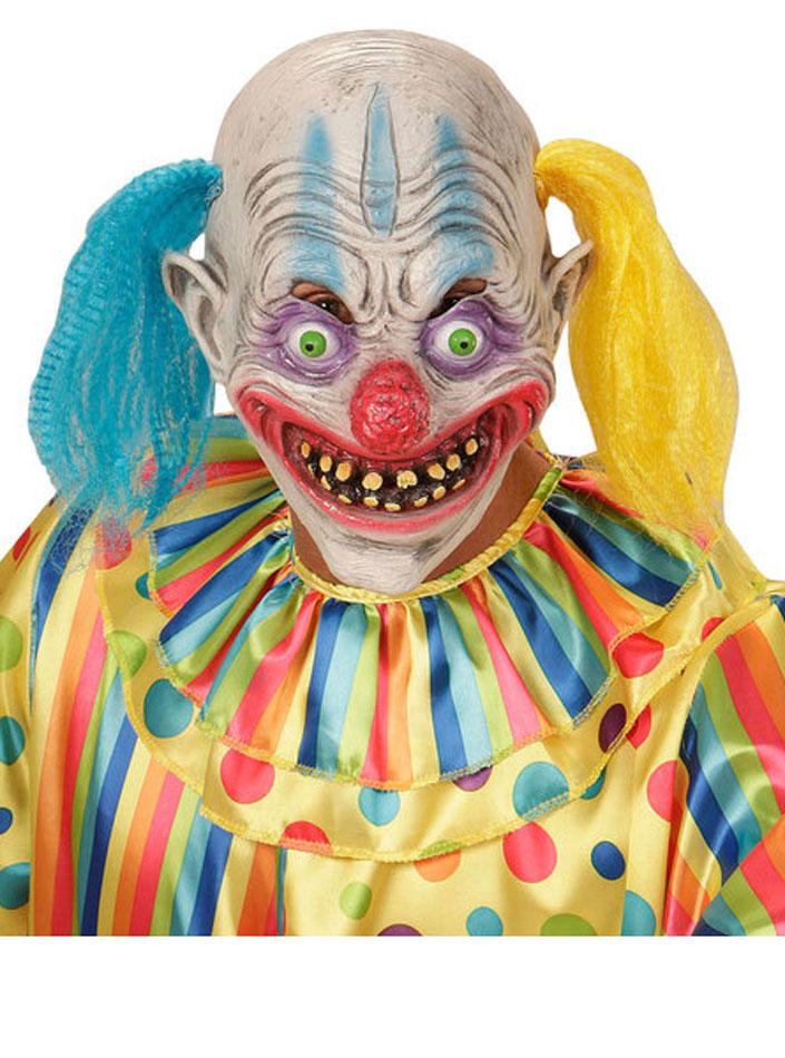 Psycho Clown 3/4 Face Mask by Widmann 0403 and available in the UK from Karnival Costumes online Halloween party shop