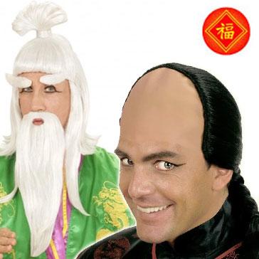 Gents Chinese and oriental costume wigs available here at Karnival Costumes online party shop