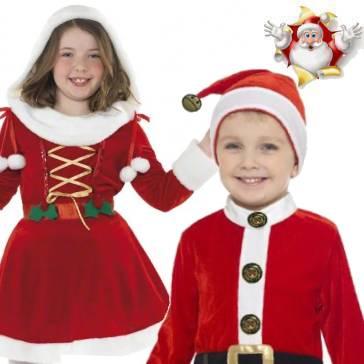 Father Christmas and Santa fancy dress costumes and dress-up for children. Great selection to choose from with ages from infant onwards all available here at Karnival Costumes online Christmas party shop
