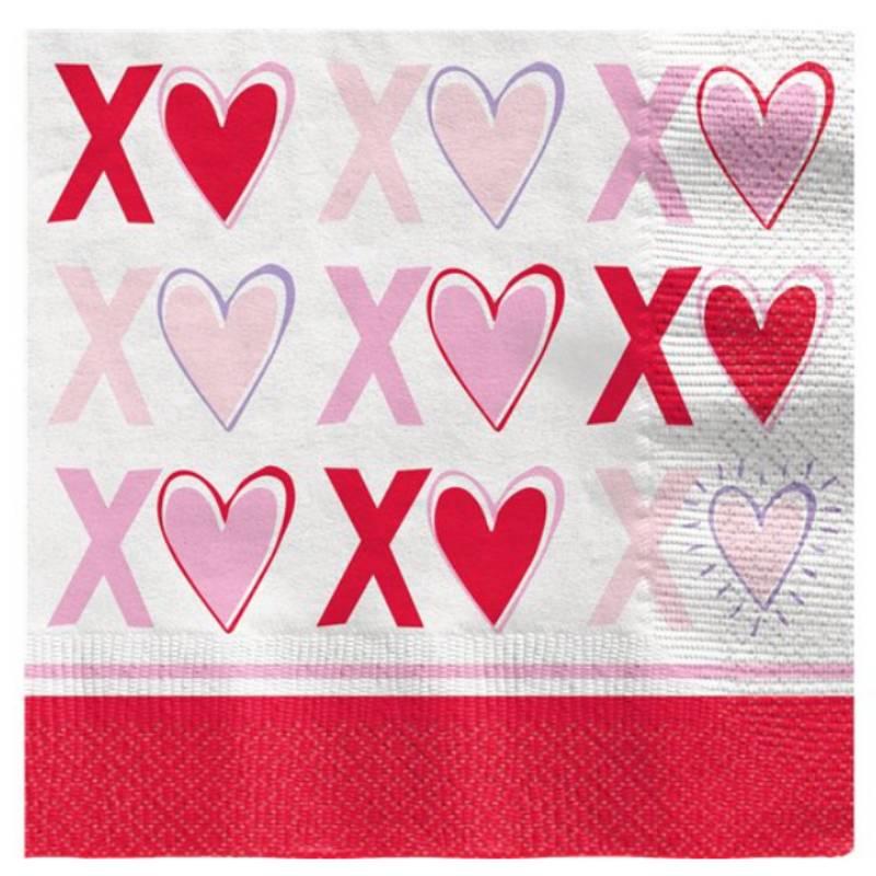 Sparkling Hearts Valentine's Day Luncheon Napkins by Unique 73682 available here at Karnival Costumes online party shop