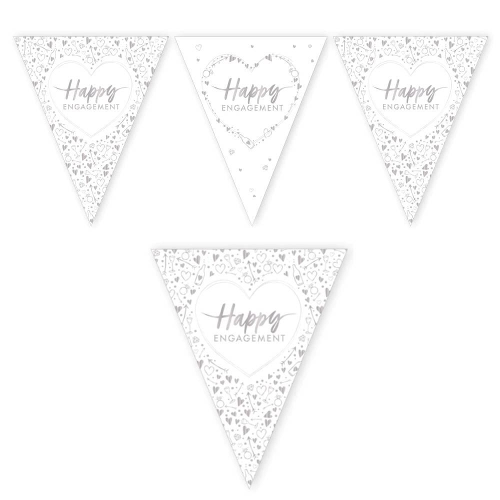 Happy Engagement 12ft Hot Foil Stamped Pennant Banner by Creative Party J047 available here at Karnival Costumes online party shop