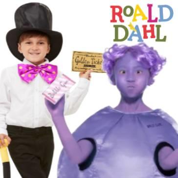 Roald Dahl fancy dress costumes and accessories for children and adults, great for book week and Roald Dahl Day available here at Karnival Costumes online party shop