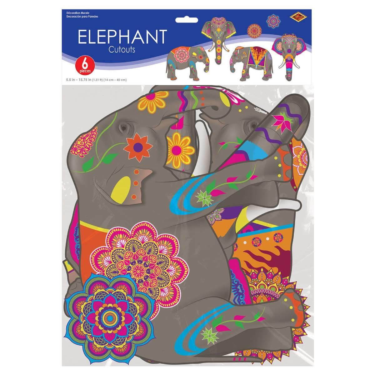 Packaging for our Safari or Arabian Nights elephant cuts by Beistle 53563 available here at Karnival Costumes online party shop