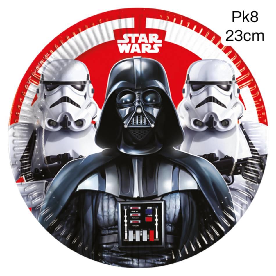 Pk 8 23cm Star Wars Party Paper Plates 53875 available here at Karnival Costumes online party shop