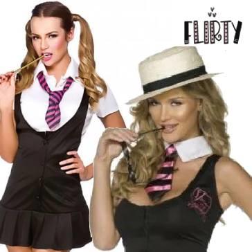 Flirty and sexy adult schoolgirl fancy dress costume. Good selection available here at Karnival Costumes online party shop