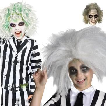 Beetlejuice fancy dress costumes for children. Boy's and girl's Beetlejuice dress-up outfits and accessories also available here at Karnival Costumes online party shop