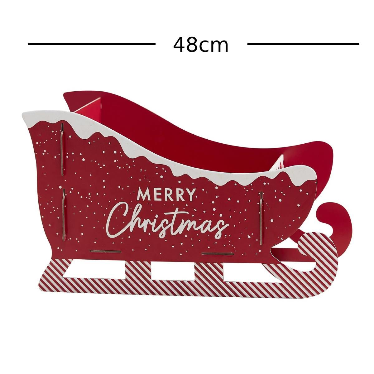 48cm x 28cm Christmas Present Sleigh by Ginger Ray MRY-122 available here at Karnival Costumes online Christmas party shop
