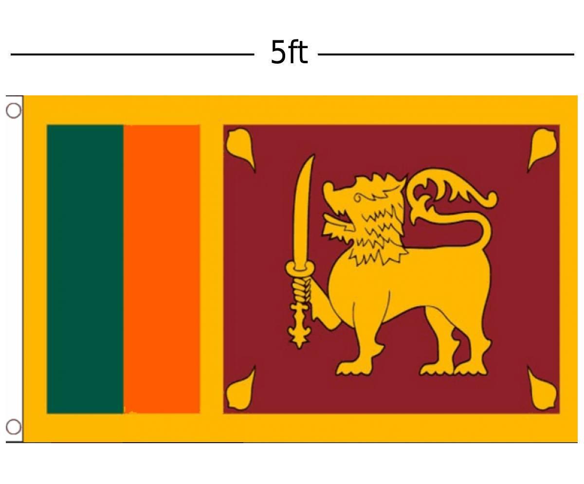 5ft x 3ft Sri-Lanka National Flag SRIL01 available here at Karnival Costumes online party shop