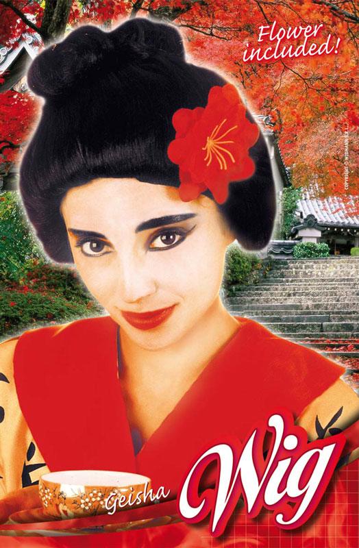 Geisha Flower Wig - Lady's Costume Wig