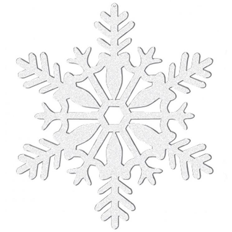 White Glitter Hanging Snowflake 10.2cm dia (pk 4) by Amscan 191360 available here at Karnival Costumes online Christmas party shop