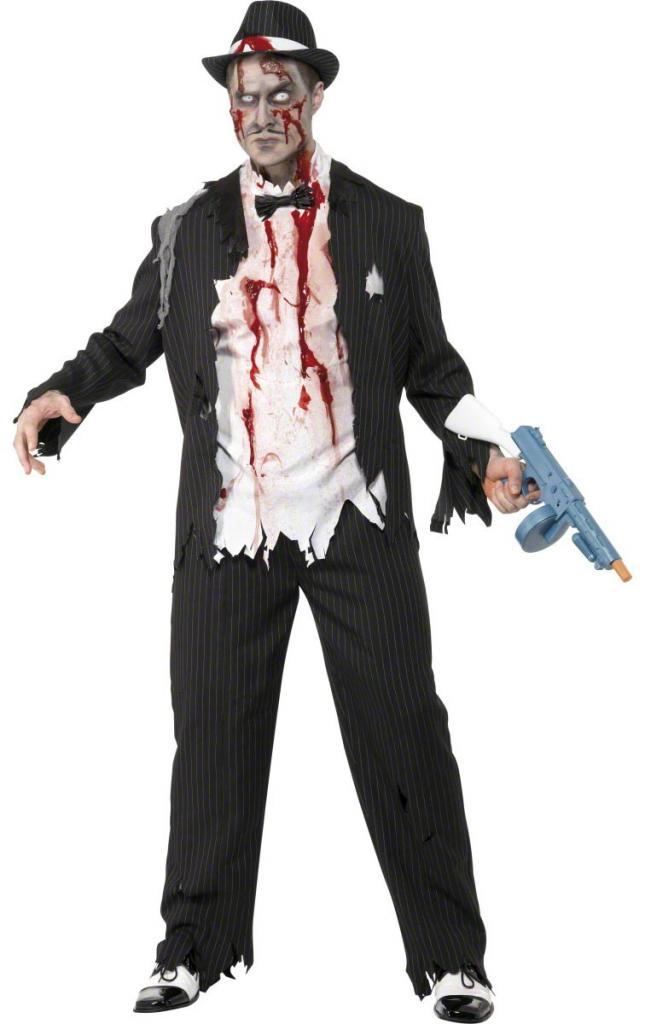 Gangster Zombie Gent's Fancy Dress Costume by Smiffys 31910 available here at Karnival Costumes online party shop