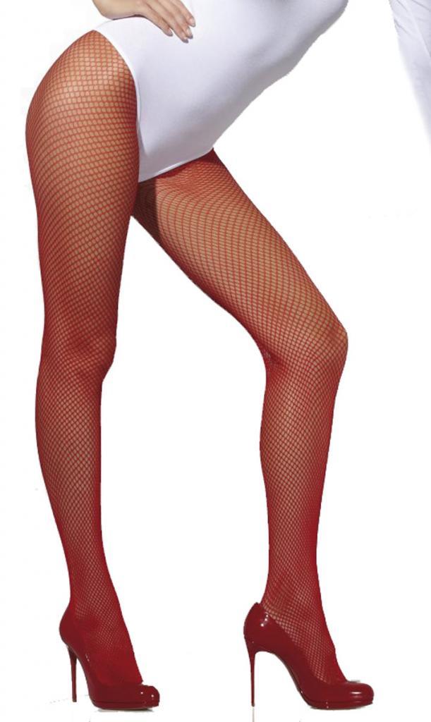 Red Fishnet Pantyhose by Smiffys 42727 and avaolable from Karnival Costumes