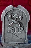 Gravestone with Skull and Chains - 38cm Halloween Props