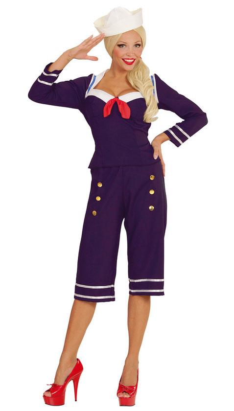 Lady's Pin Up Sailor Fancy Dress Costume by Widmann 0034 available here at Karnival Costumes online party shop