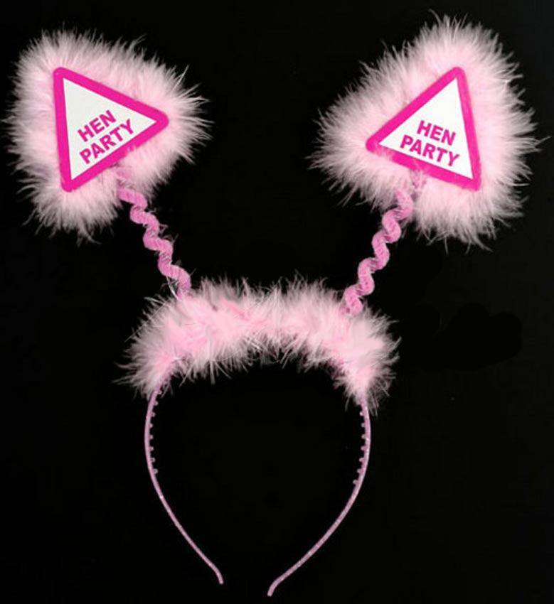 Pink Hen Party Warning Sign Head Boppers by Alandra WBHPP available at Karnival Costumes