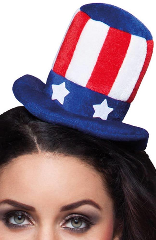 USA American mini-hat on headband with Stars and Stripes by Palmers 5655 available here at Karnival Costumes online party shop
