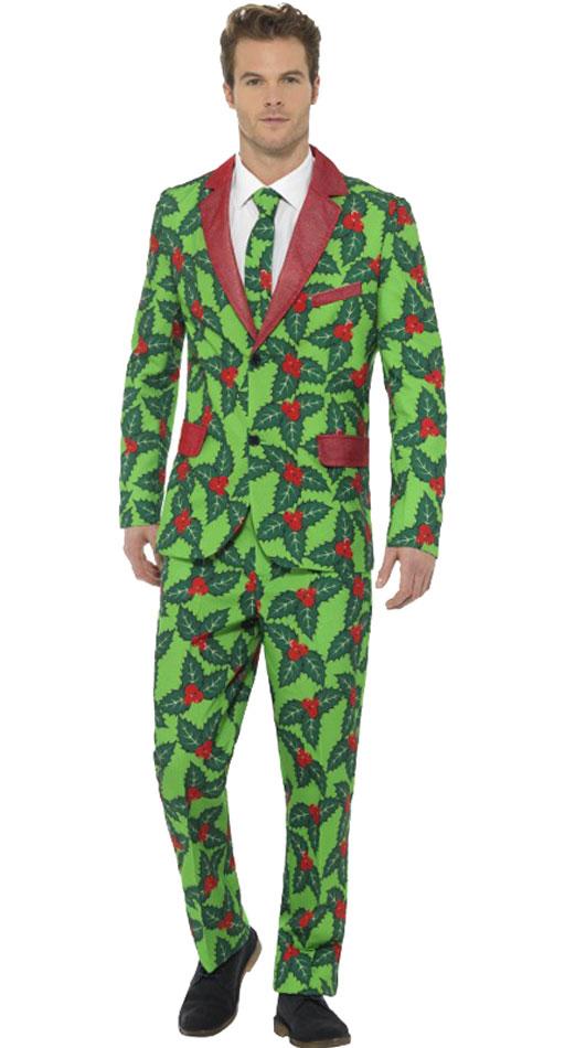 Holly Berry Christmas Stand Out Suit by Smiffys 44902 available here at Karnival Costumes online Christmas party shop