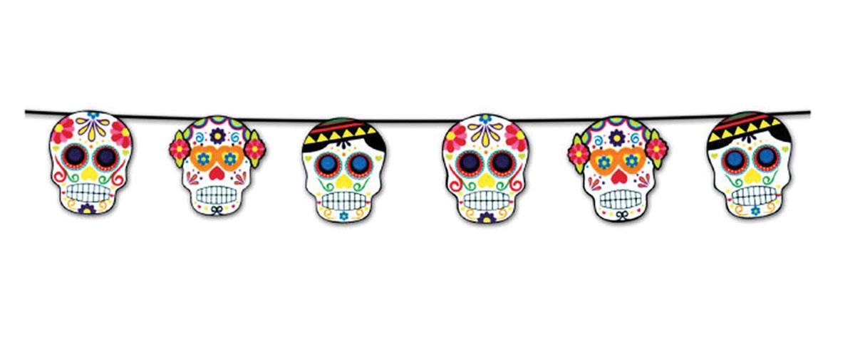 Mexican Day of the Dead Flag Bunting by Forum Novelties 75316 available here at Karnival Costumes online party shop