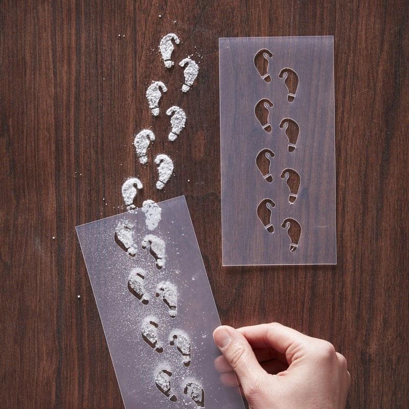 Cheeky Elf Foot Print Stencils by Ginger Ray ST-234 available here at Karnival Costumes online Christmas party shop