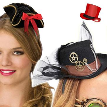 Selection of Mini Hats for adults and larger children. Good selection in cluding headbands all available here at Karnival Costumes online party shop