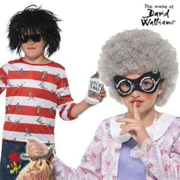 David Walliams themed fancy dress costumes for children availabl ehere at Karnival Costumes online party shop
