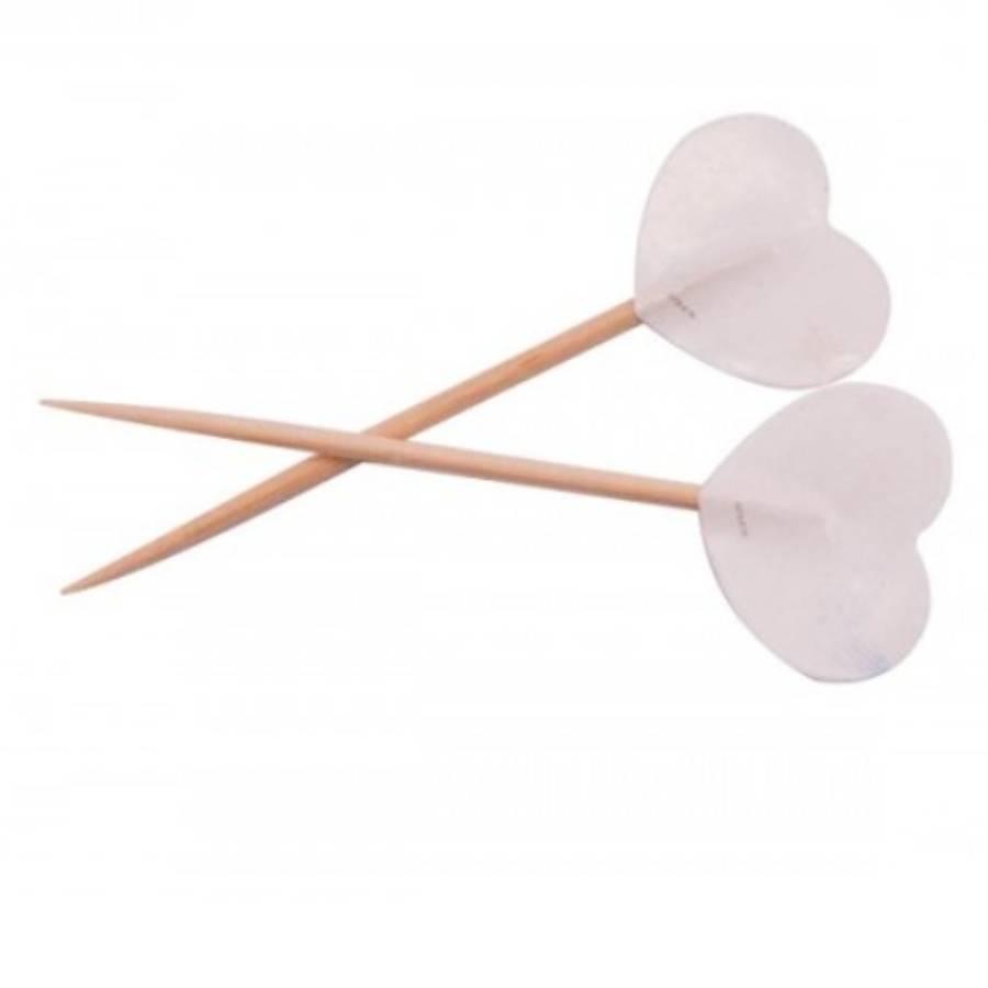 White heart party picks by Folat 61561, perfect for weddings, engagements, Valentines and more and available here at Karnival Costumes online party shop